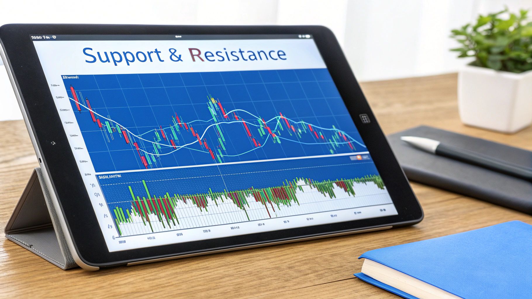 Chart showing pivot point levels with price action