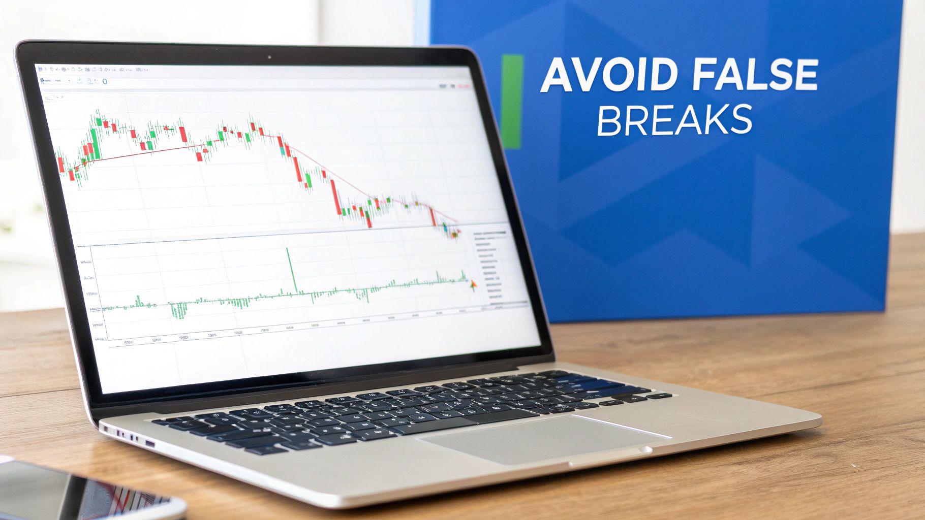 A chart showing a false breakout of a head and shoulder pattern neckline