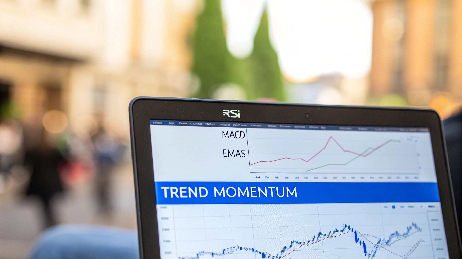 Chart showing the MACD and RSI technical indicators for intraday trading