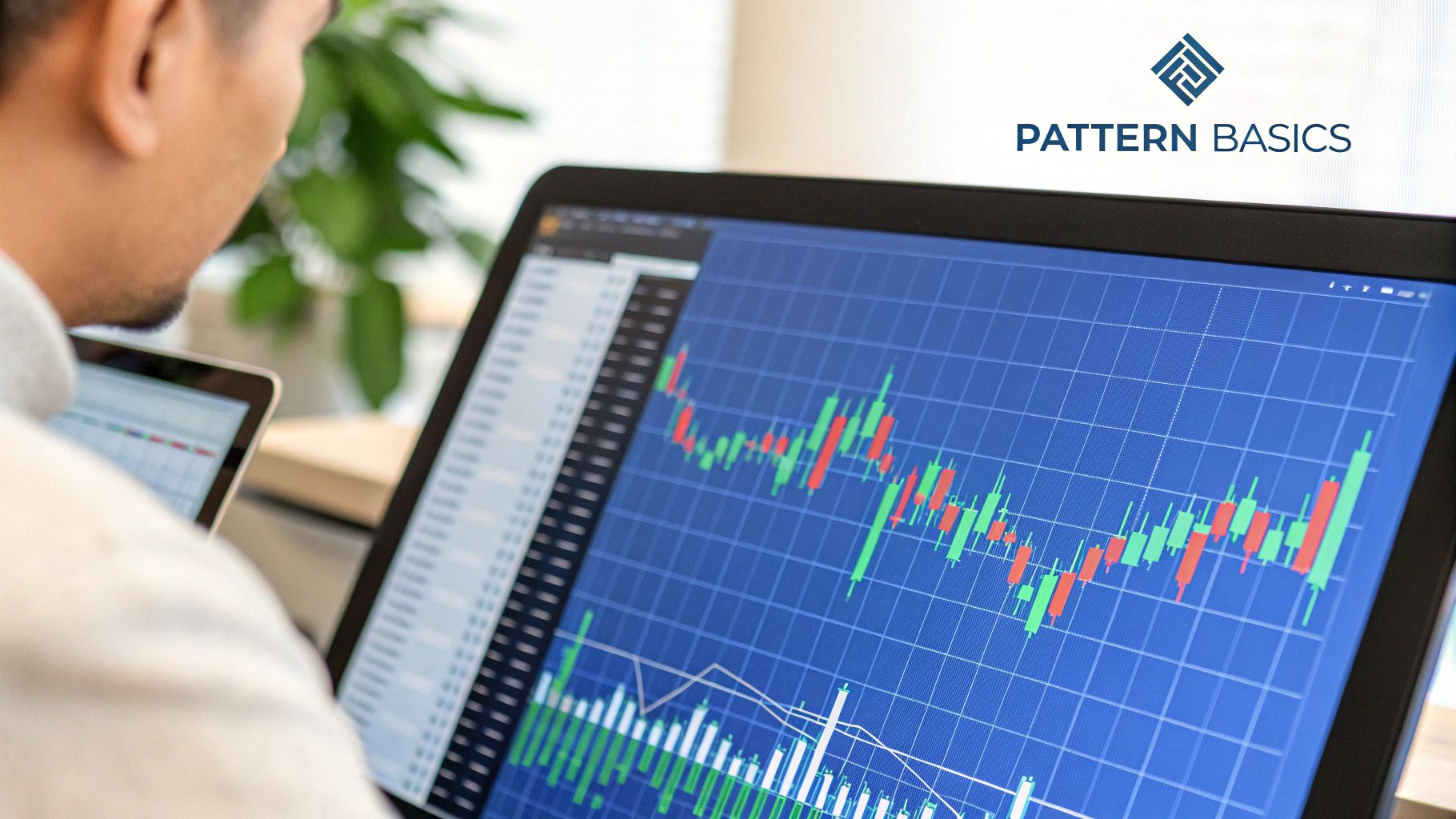 Two candlestick charts side by side, one showing a bullish engulfing pattern with a small red candle followed by a large green candle that completely covers the red one, signaling a potential upward price reversal.