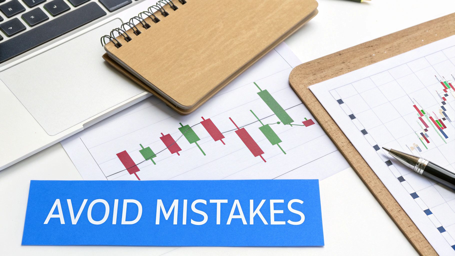 A chart with incorrectly drawn Fibonacci levels, highlighted with red 'X' marks to show common errors.