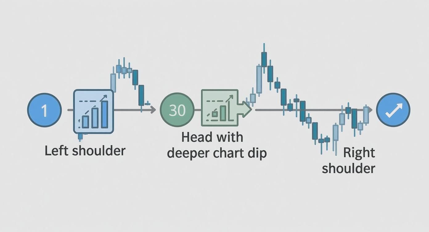 Infographic about inverted head and shoulder