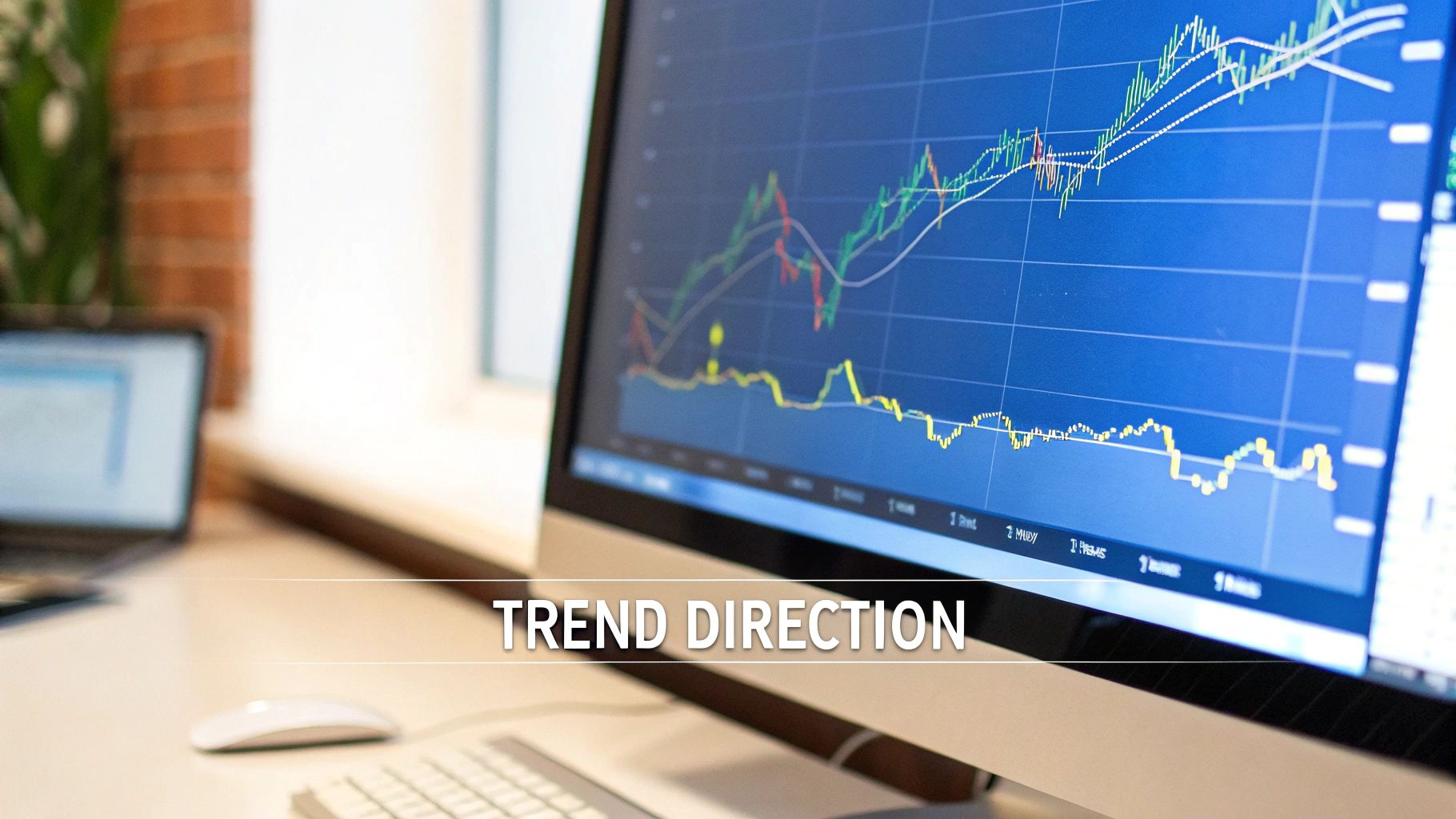 A detailed financial chart showing Moving Average crossovers and MACD signals