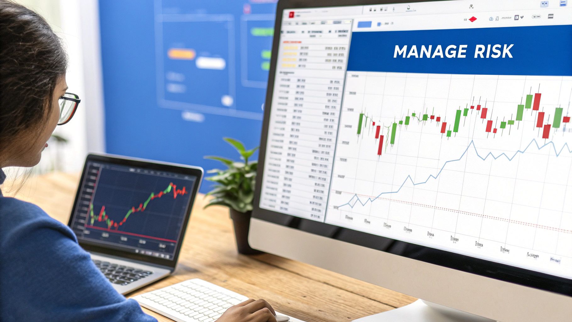 Chart showing advanced trading techniques on a stock chart