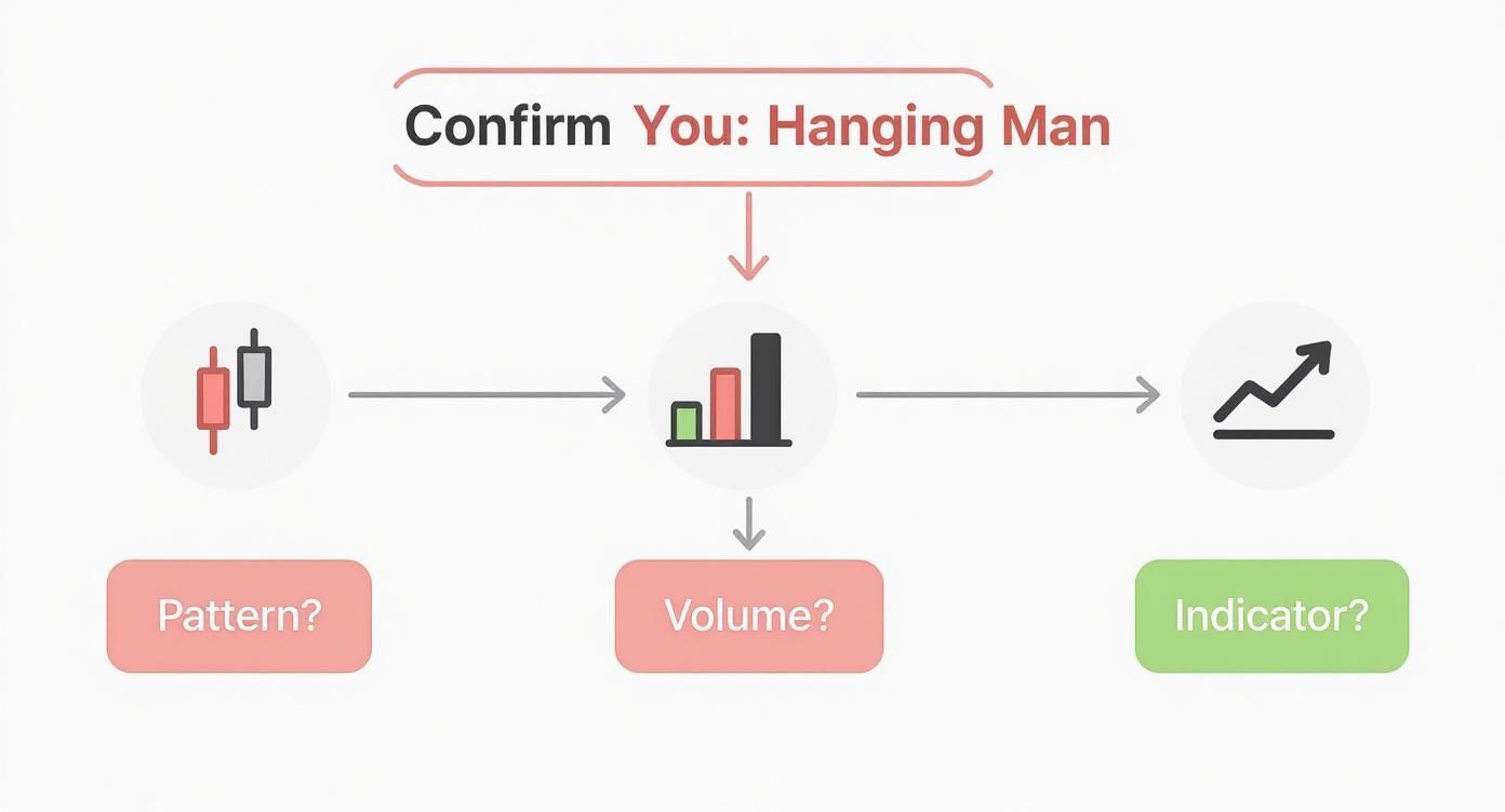 Infographic about candlestick patterns hanging man