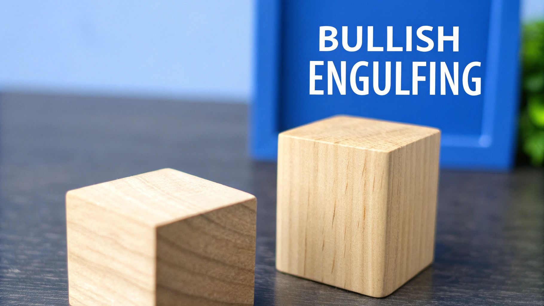 A chart example showing a bullish engulfing candlestick pattern