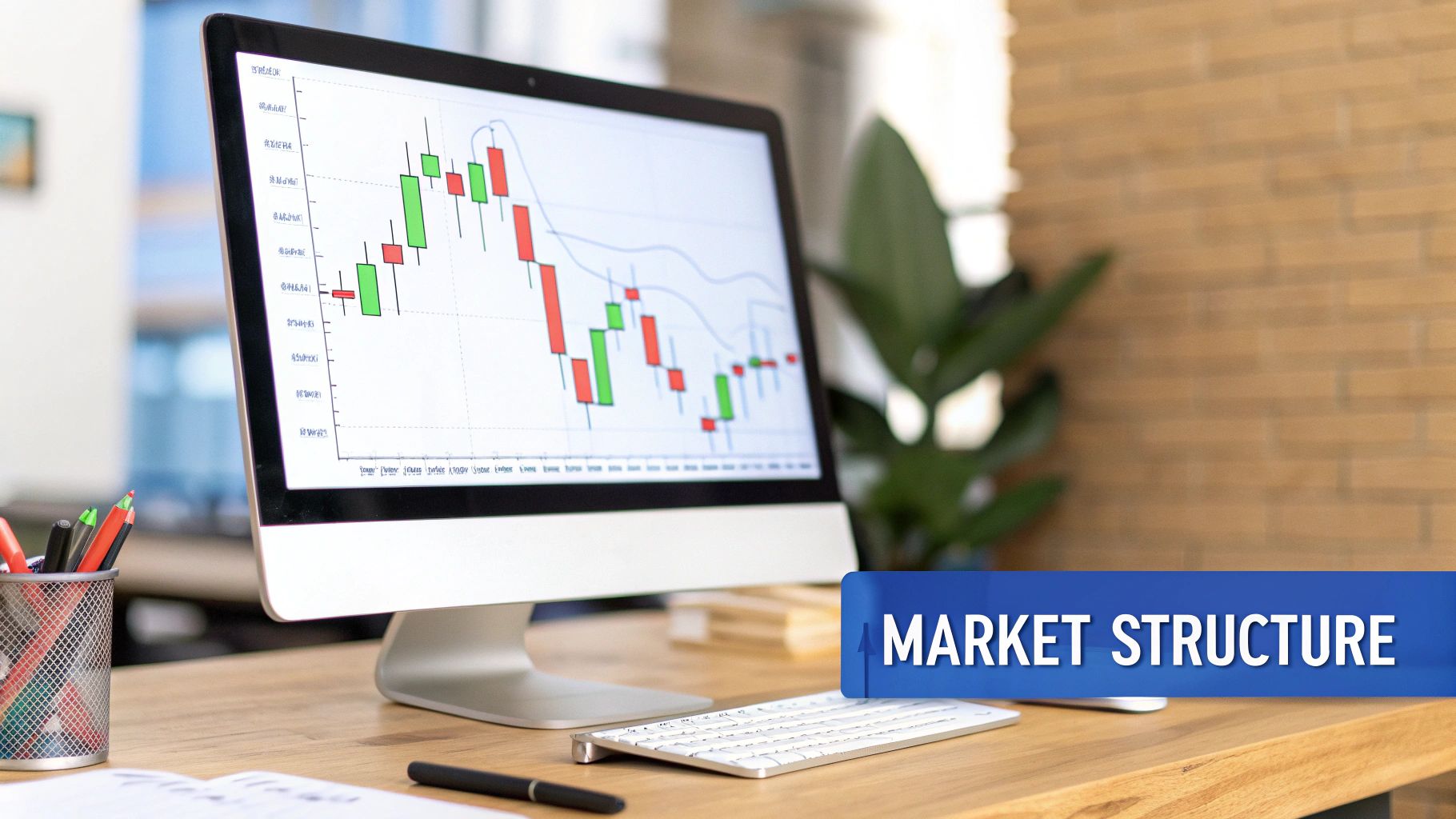 A focused trader analyzing charts with clear rules of engagement highlighted.