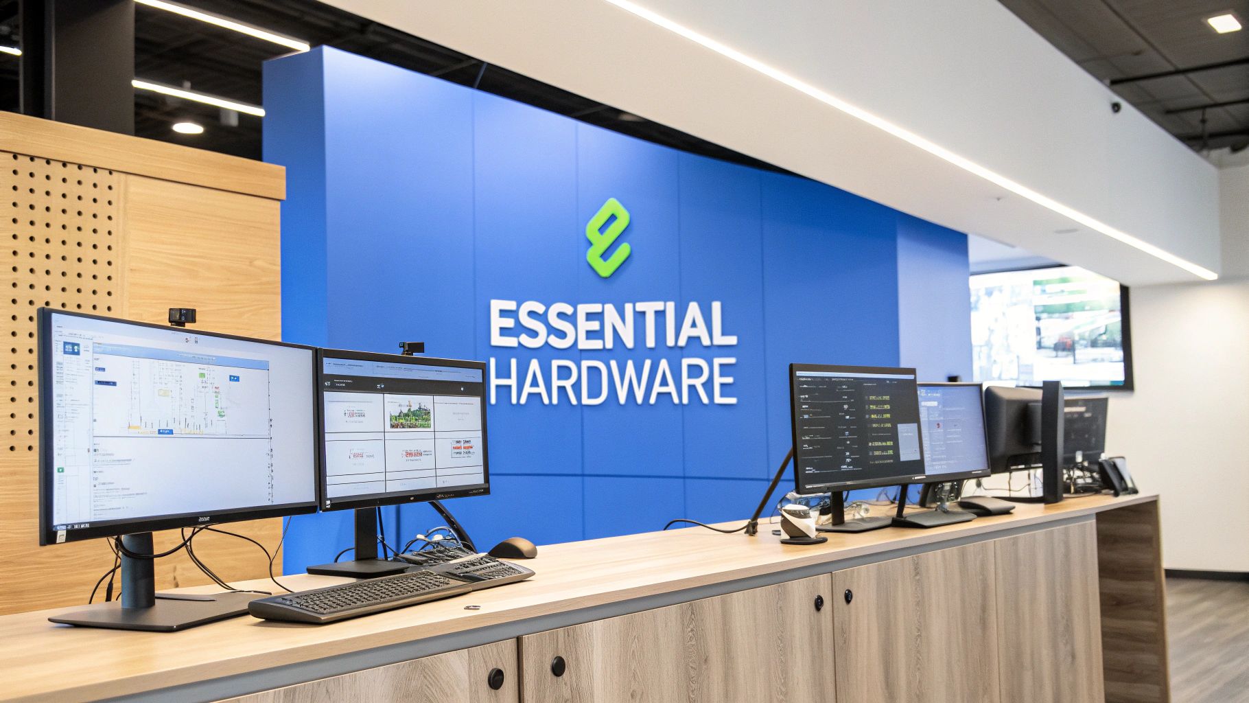 Image of a four monitor setup