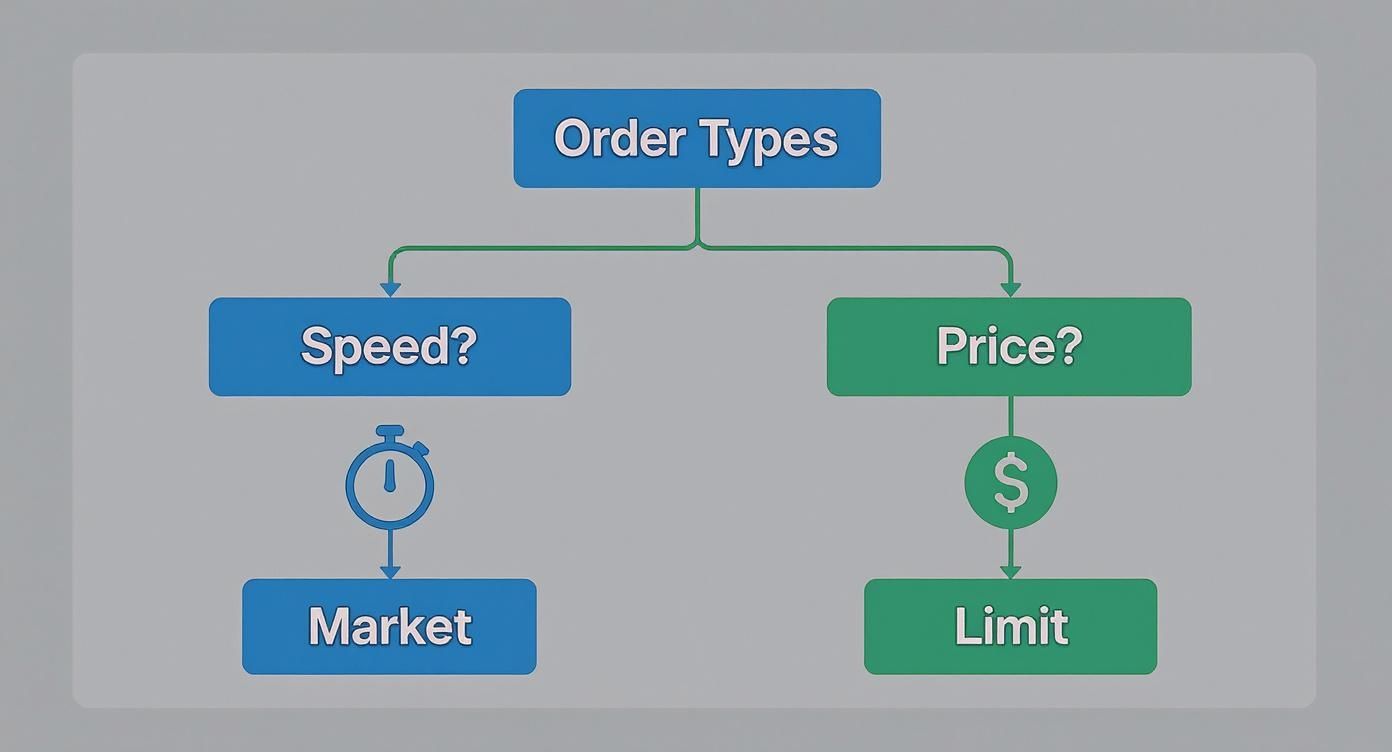 Infographic about market order vs limit order
