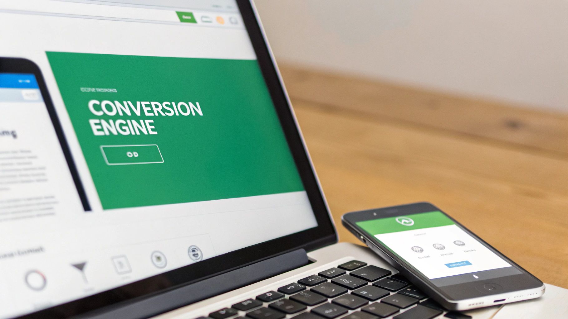 Laptop and mobile showing Conversion Engine