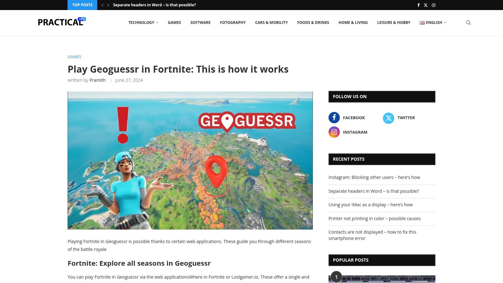 Practical Tips: Play Geoguessr in Fortnite