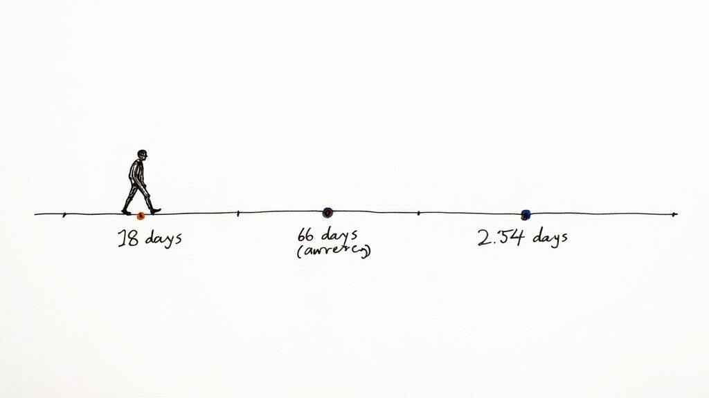 A winding path through a dense forest, symbolizing the complex journey of building a new habit.