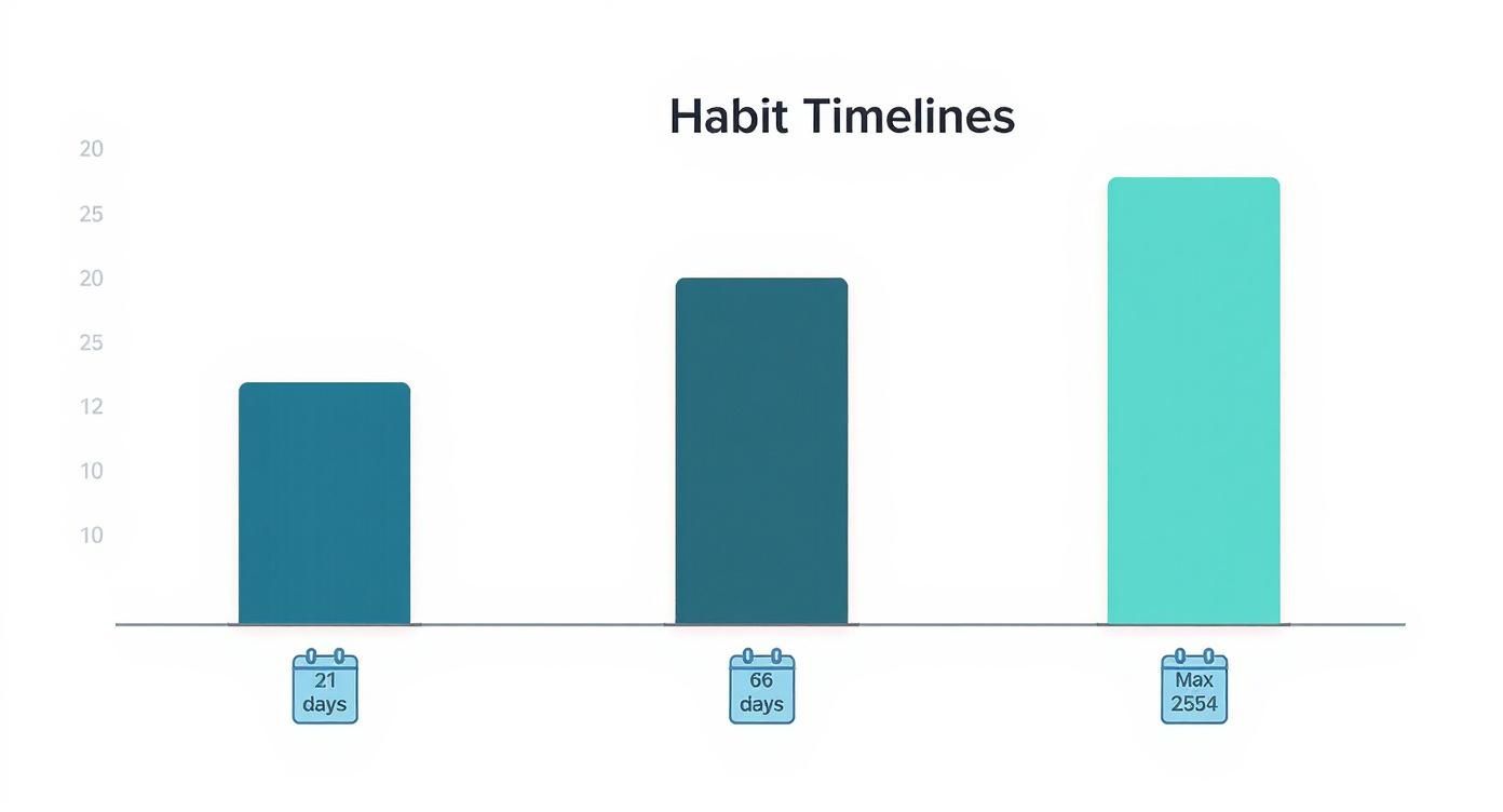 Infographic about how long does it take to form a habit