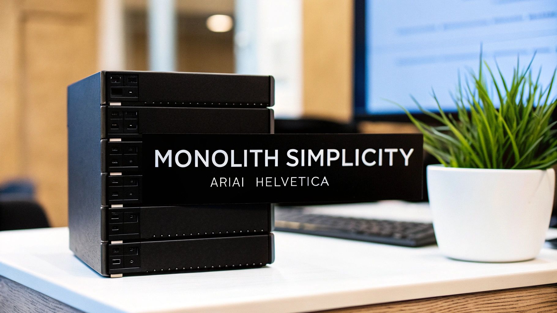 A developer working on a unified codebase, representing a monolithic architecture.