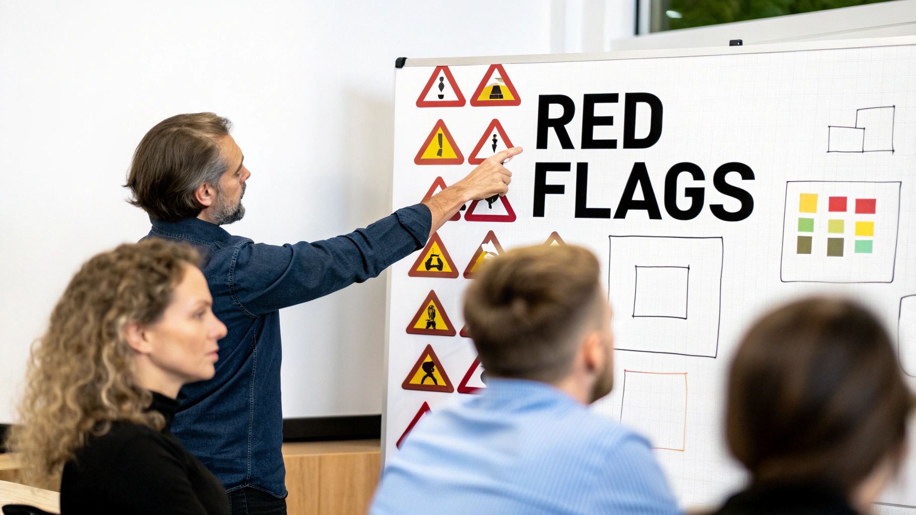 Red flags illustration