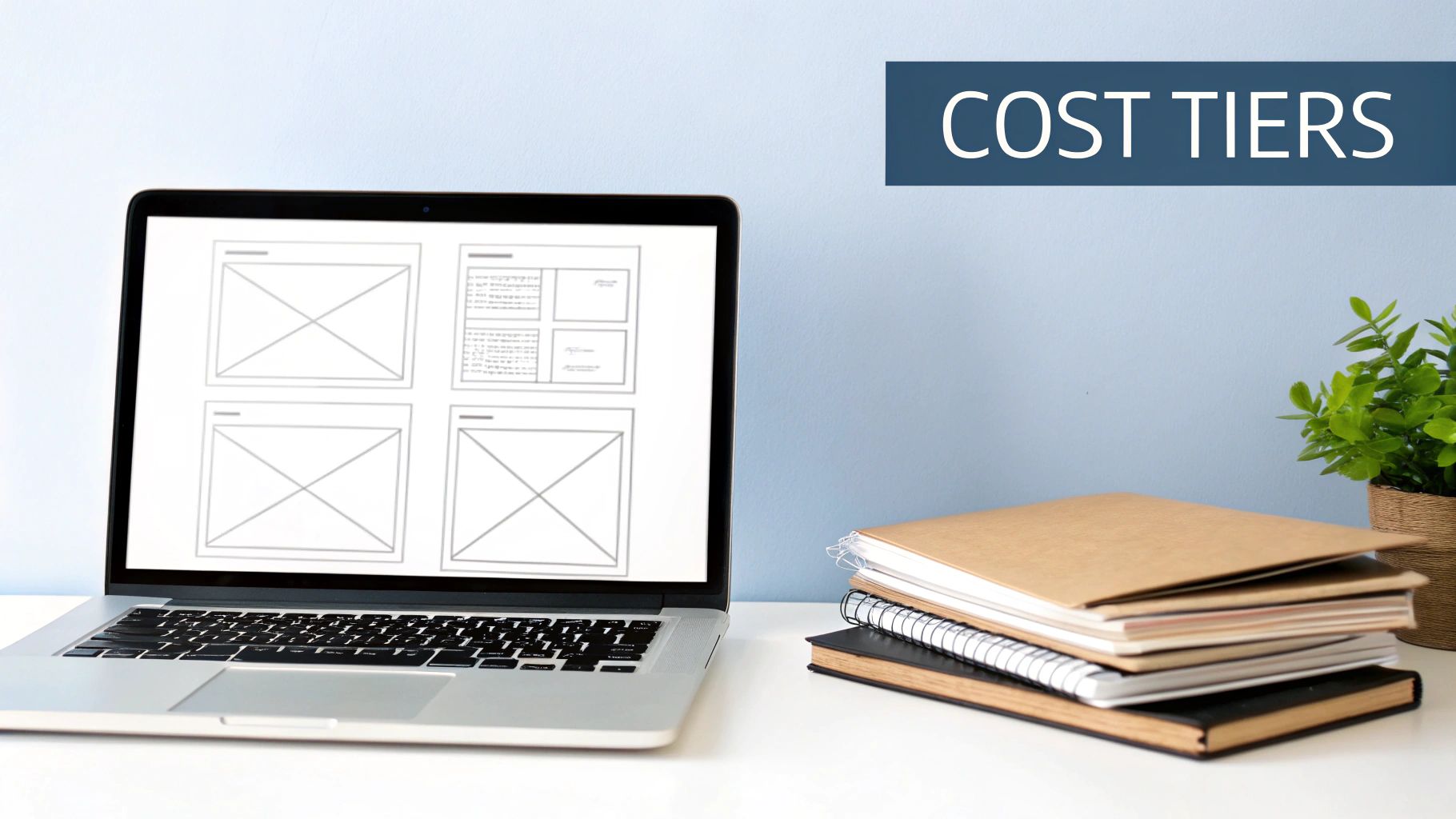 A person using a laptop with charts and graphs on the screen, representing web application development cost analysis