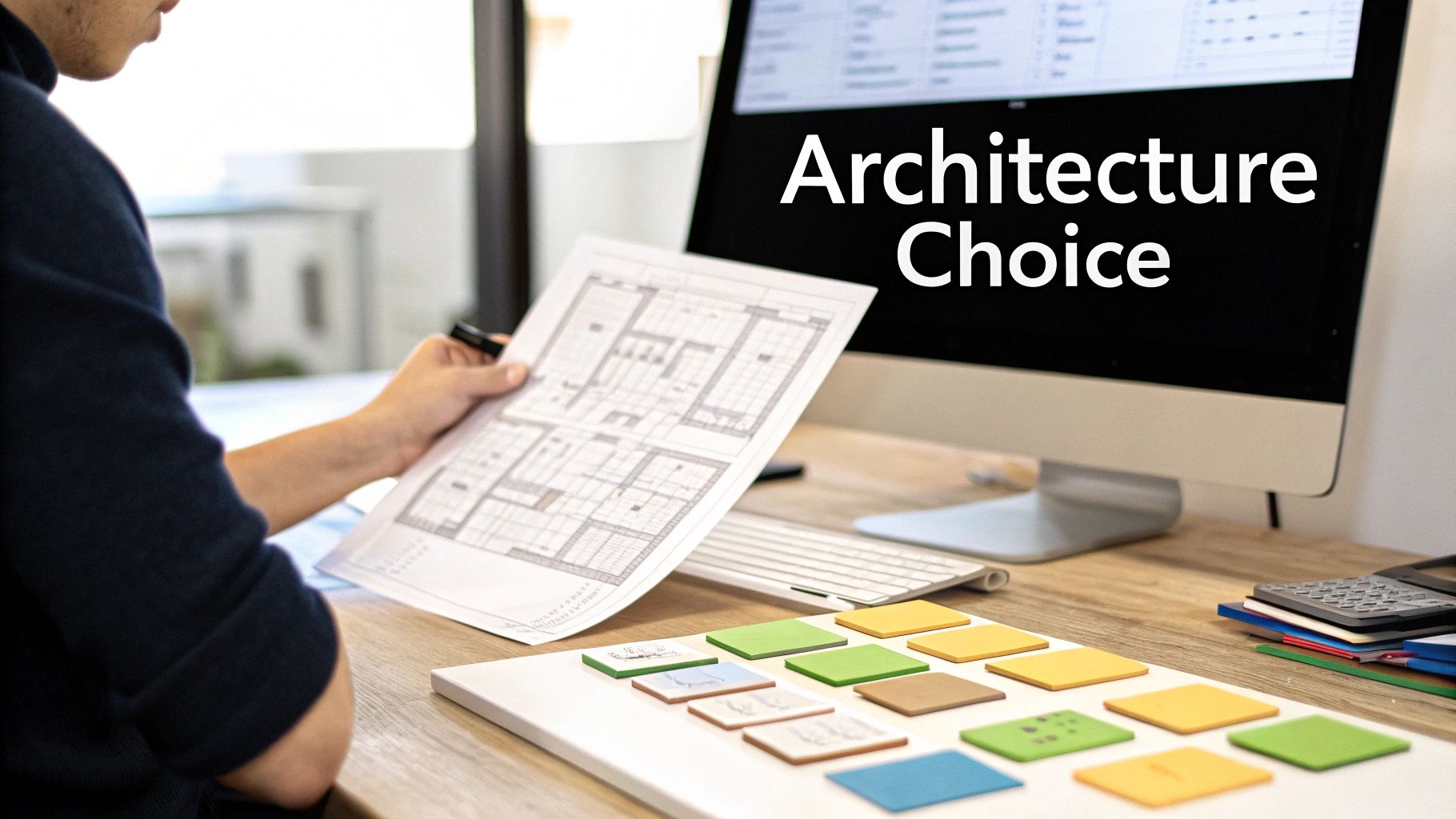 A diagram comparing the structures of monolithic and microservices architectures.