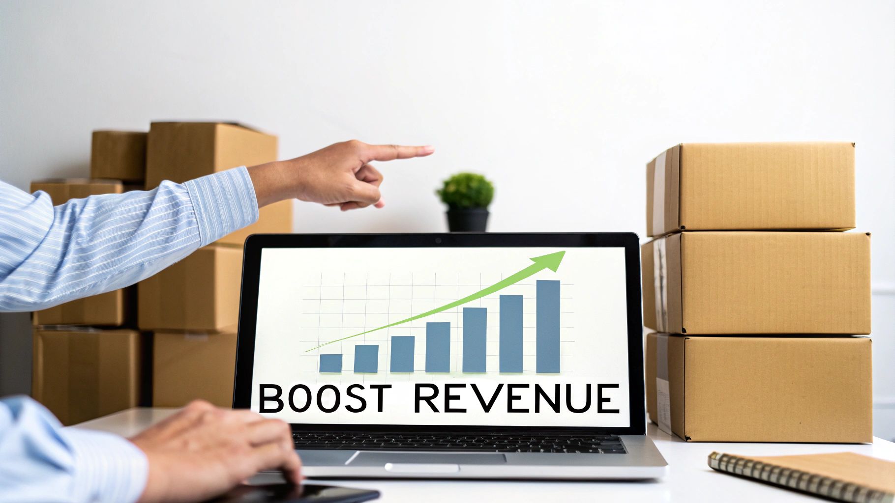 A graph showing business growth with API integration.