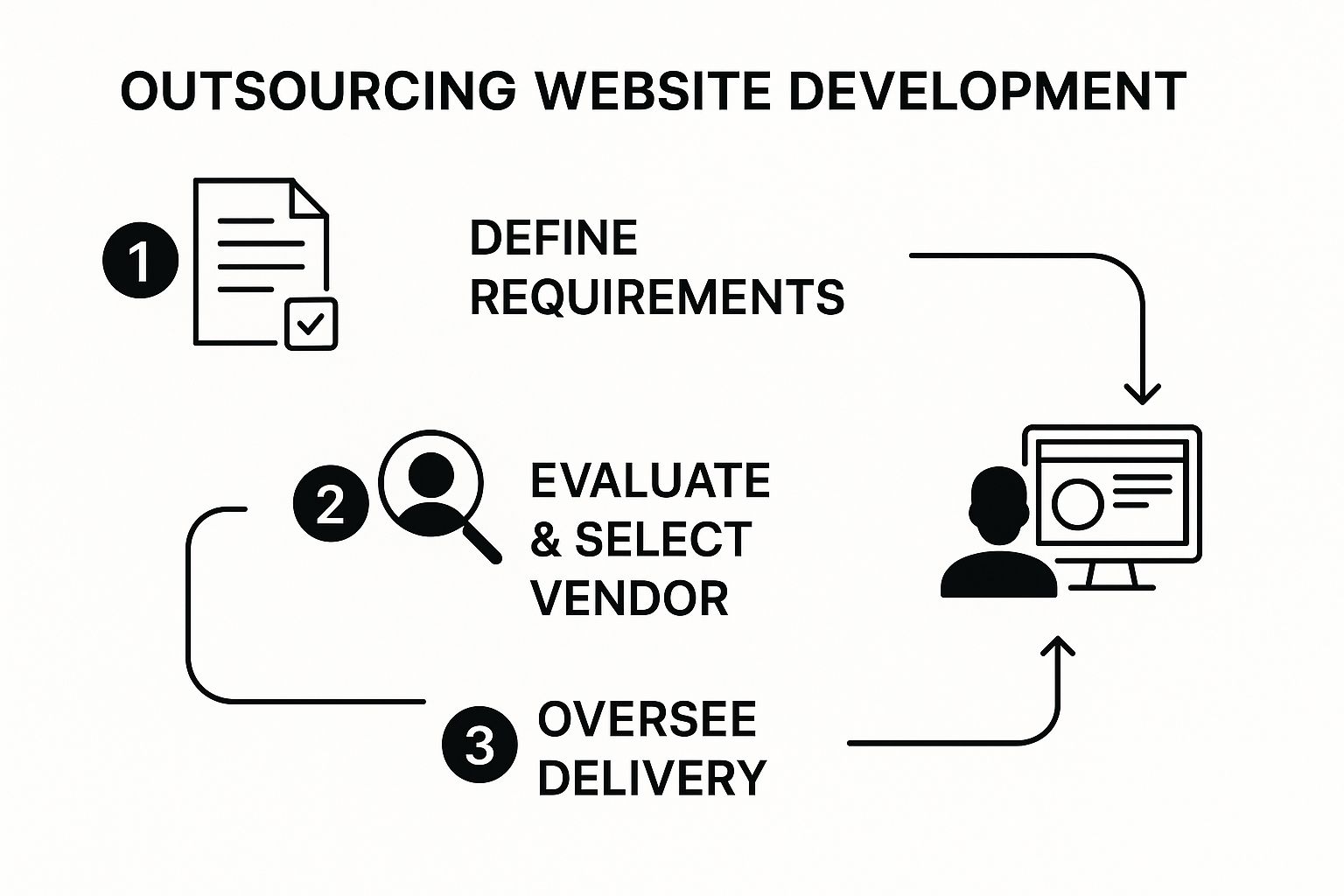 Infographic about outsourcing website development