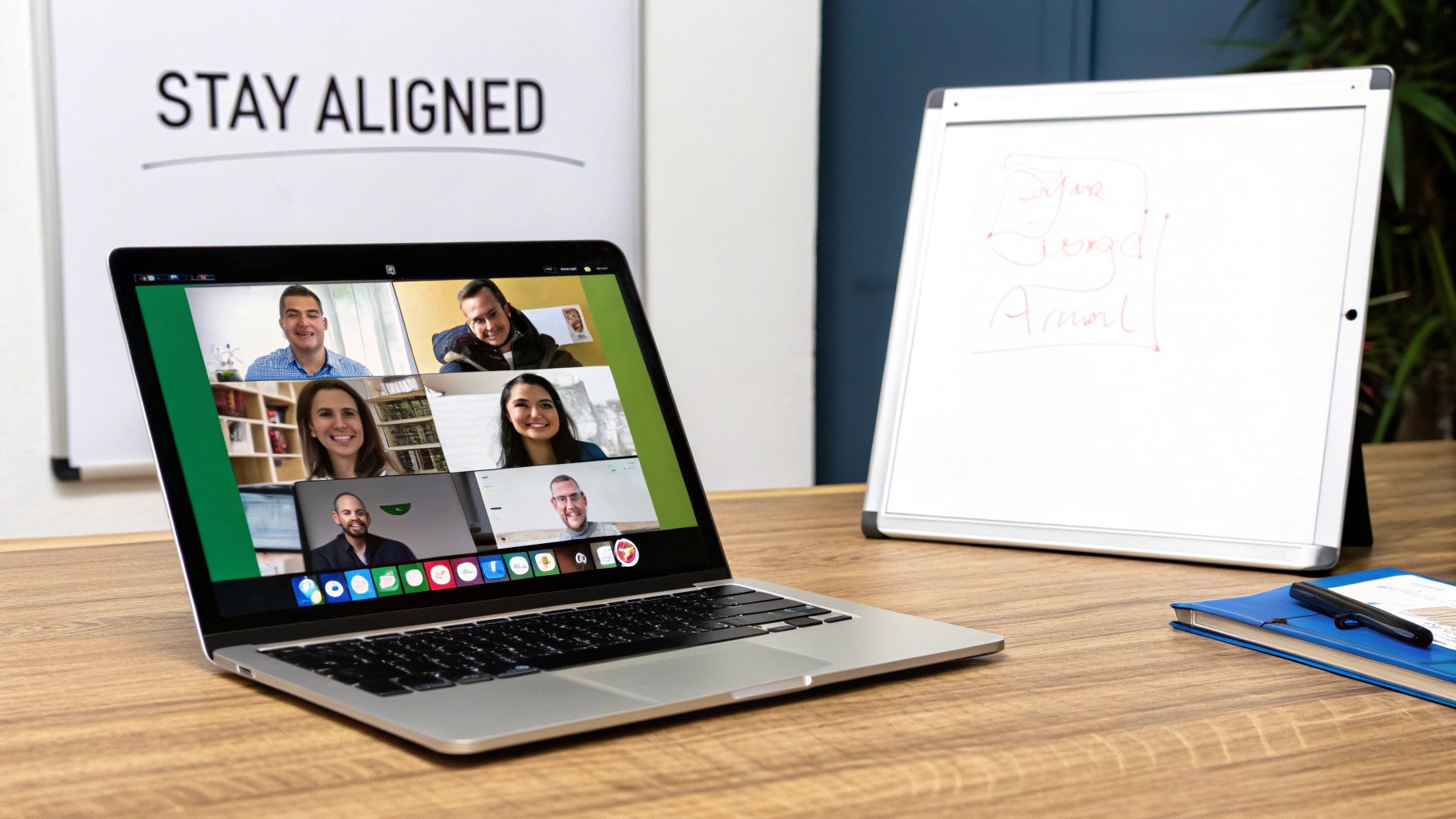 A project manager pointing at a kanban board with development tasks, illustrating project management.