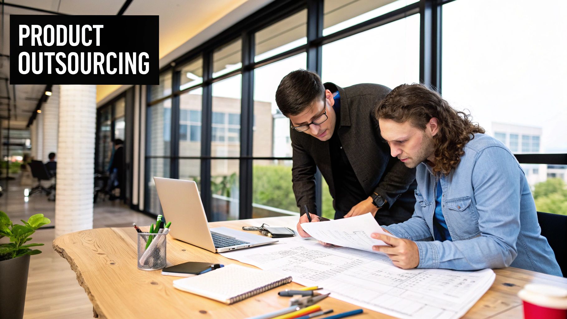 A team collaborating on a product development project