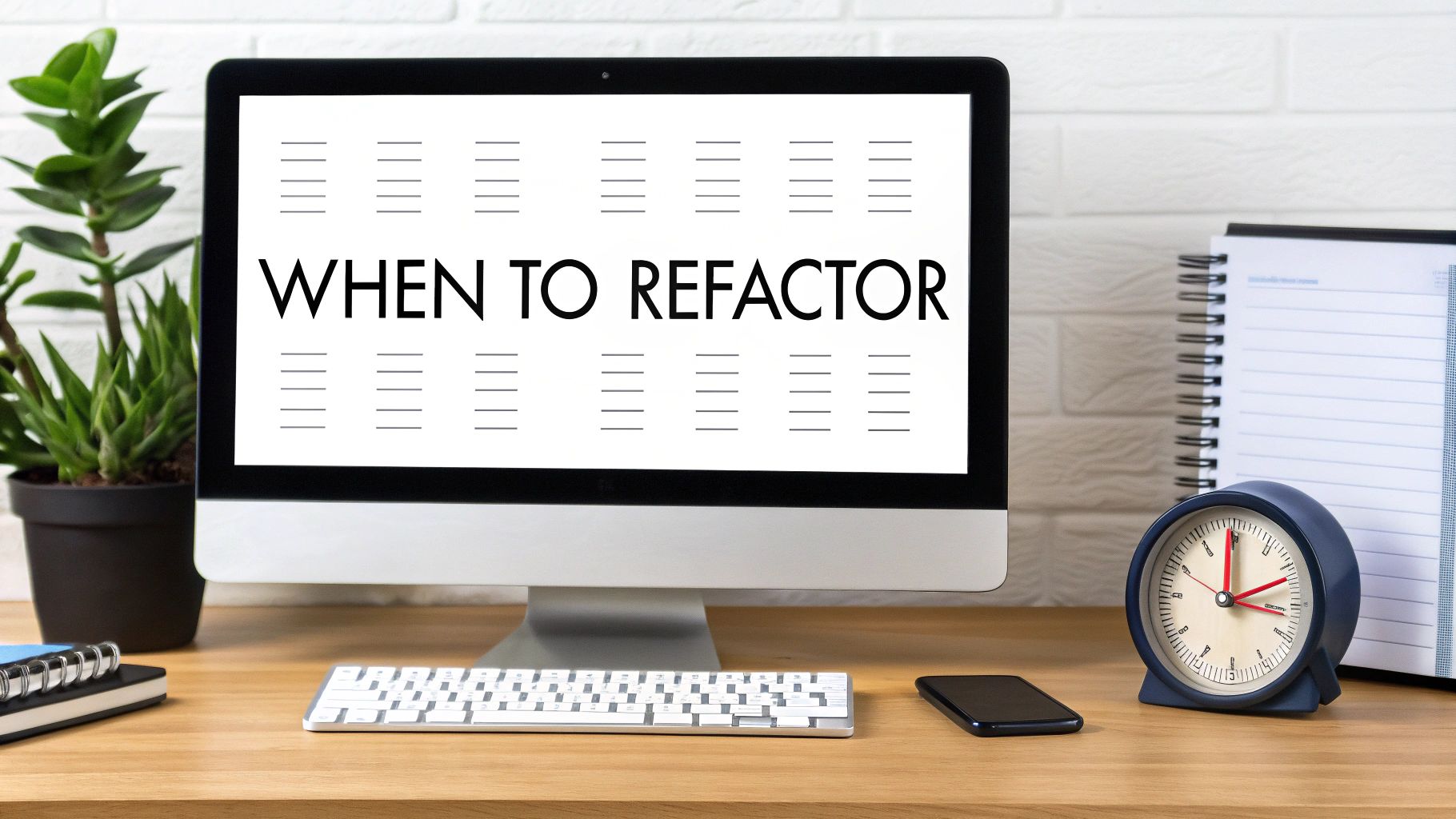 A calendar with a specific date circled, symbolizing the importance of timing in code refactoring.