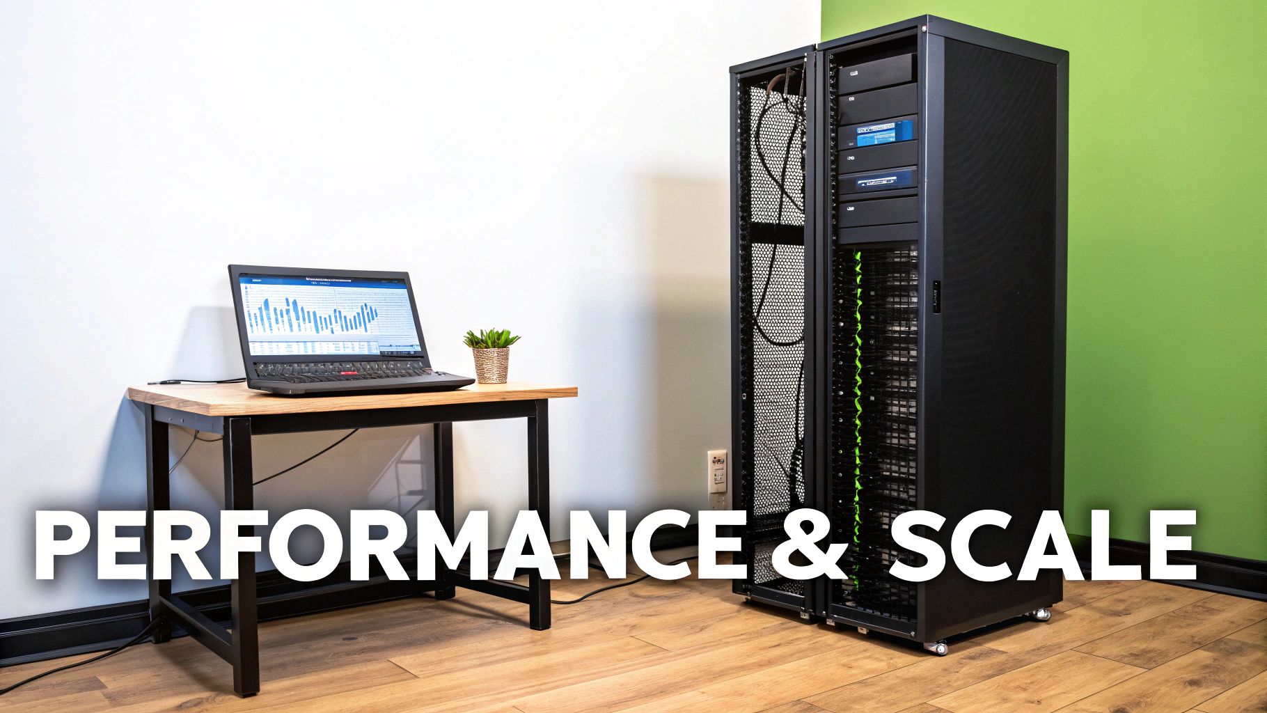 Developers looking at performance dashboards for Python vs Node.js