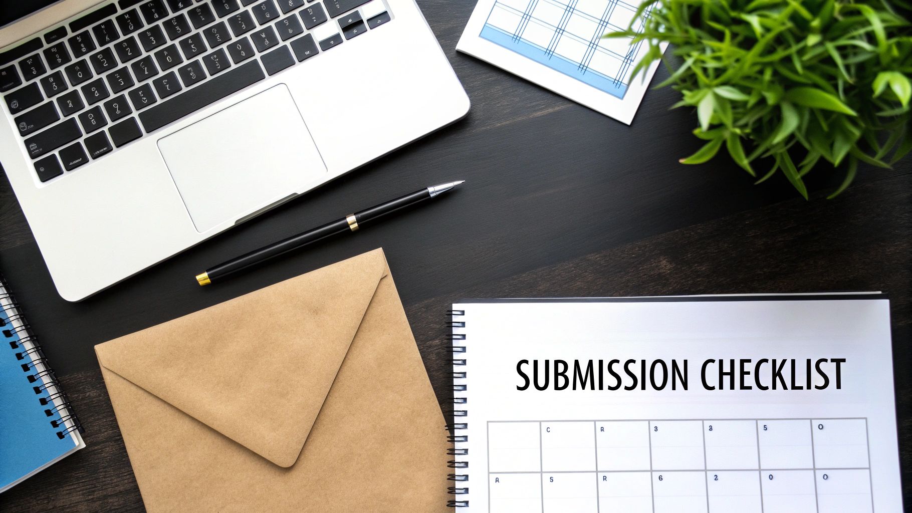 A person at a desk organizing documents, symbolizing the administrative details of managing an RFP process.