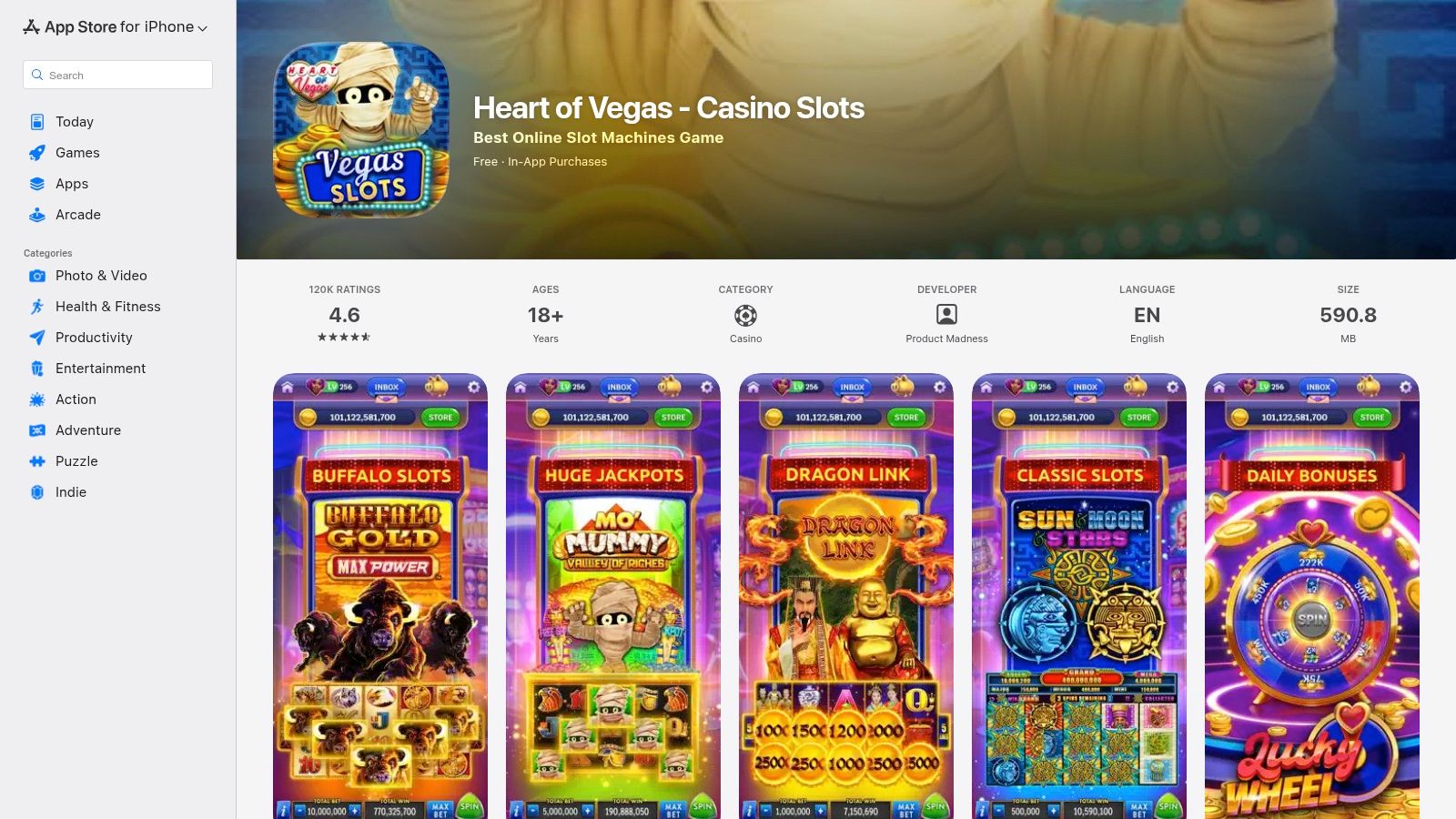 Heart of Vegas (Product Madness / Aristocrat)