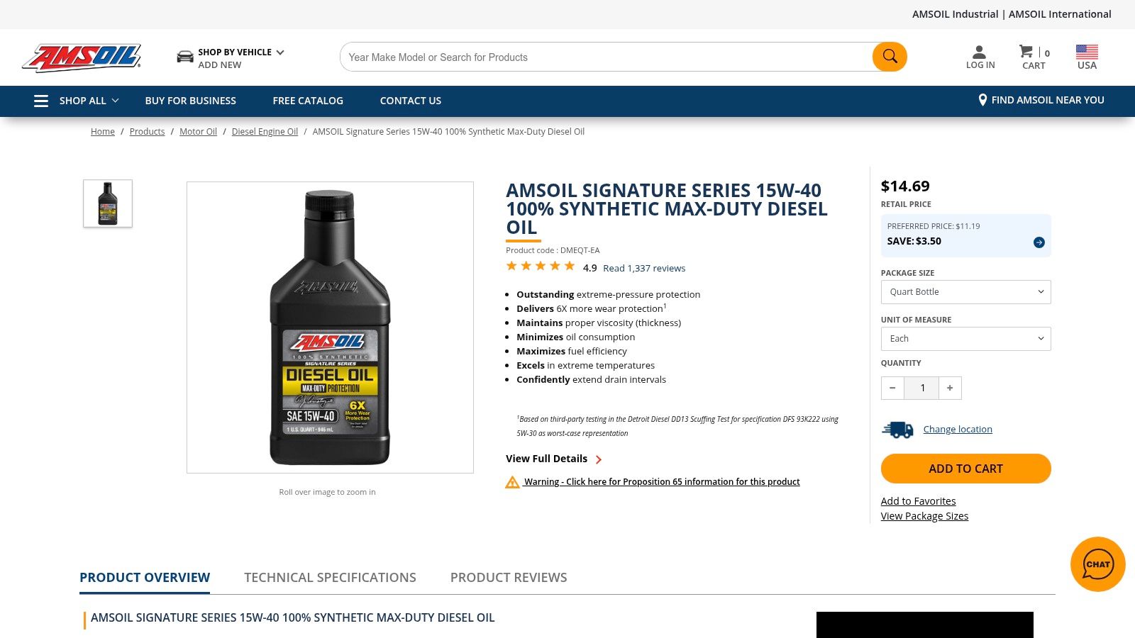 Amsoil Signature Series Max-Duty Synthetic Diesel Oil