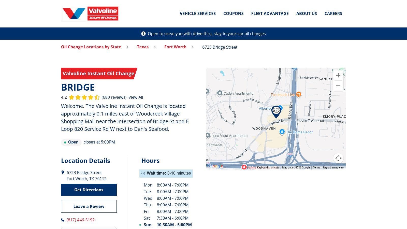 Valvoline Instant Oil Change (store pages)