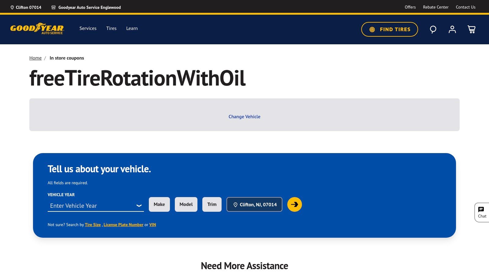 Goodyear Auto Service / Just Tires — In‑Store Oil Change Coupons