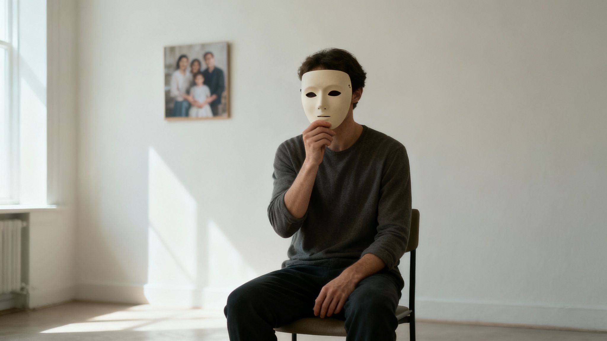 A person looking out a rainy window, symbolising introspective and suppressed feelings.