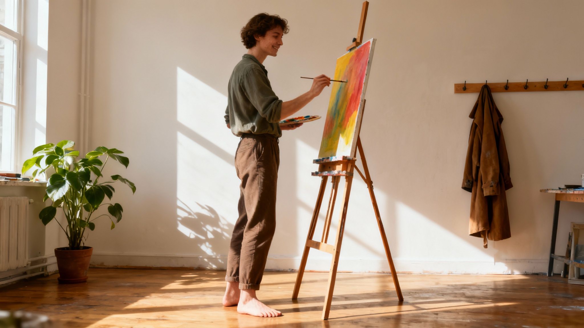 A person hiking alone, looking out at a scenic view, symbolising self-rediscovery and moving forward.