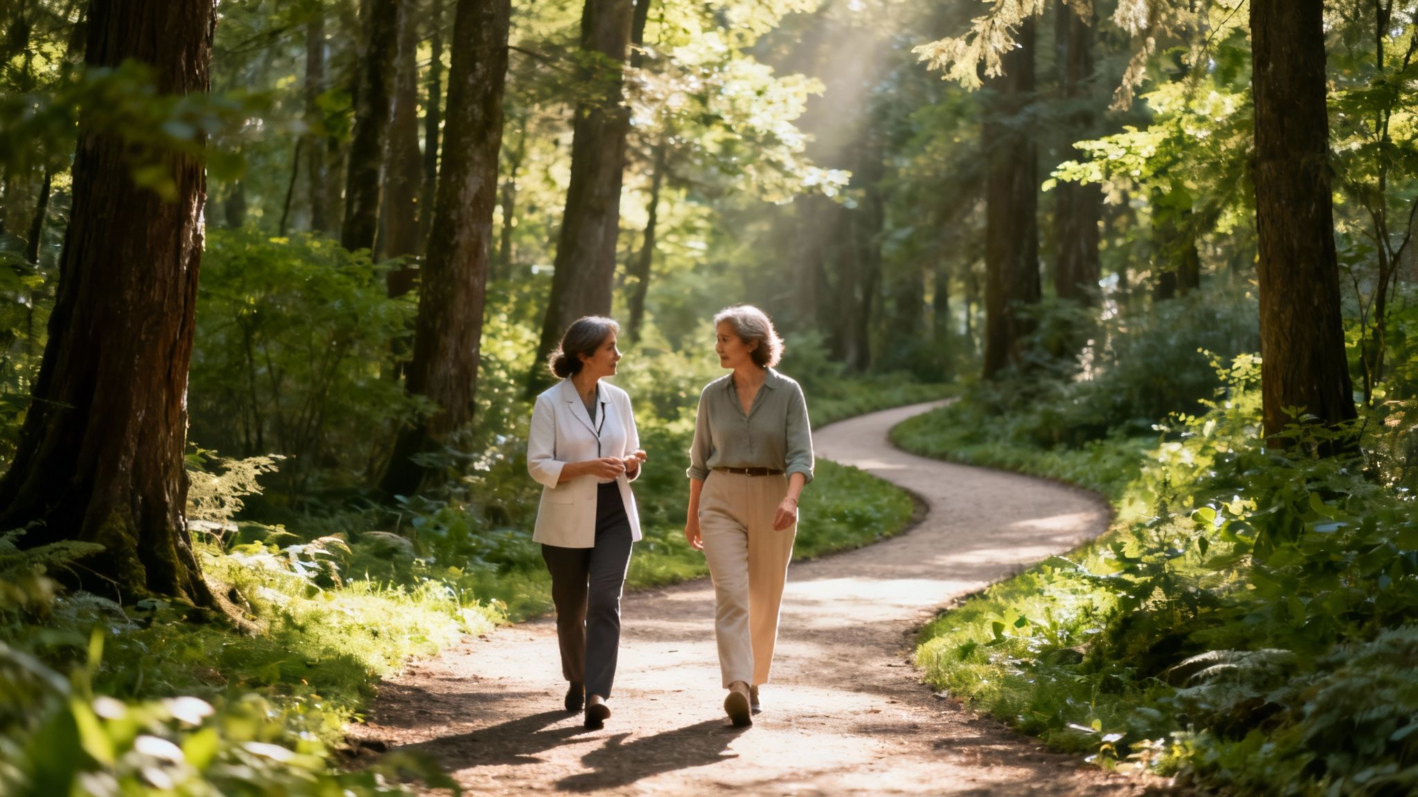 Couple walking in nature