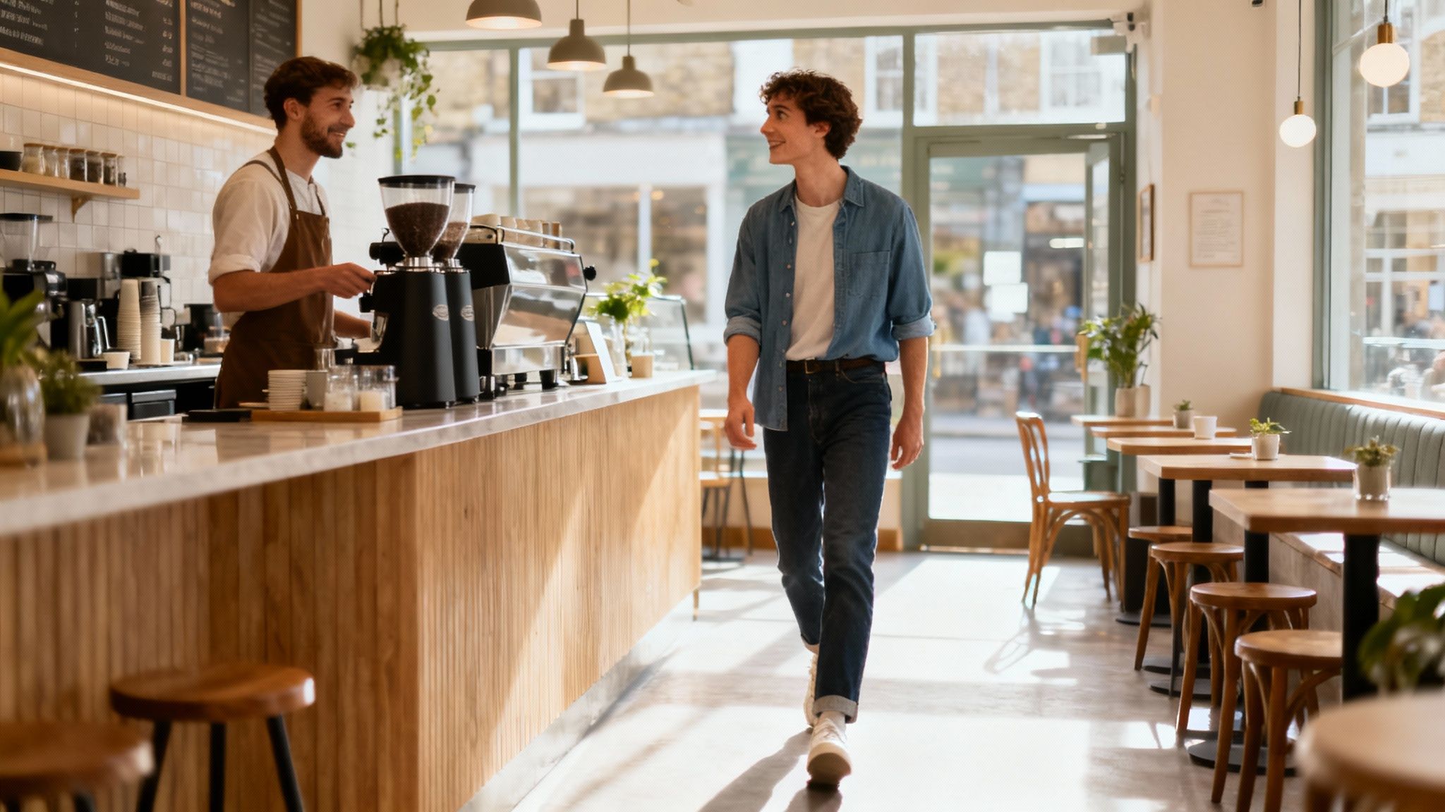 A person stands at the bottom of a staircase, looking up, symbolising the step-by-step process of gradual exposure.