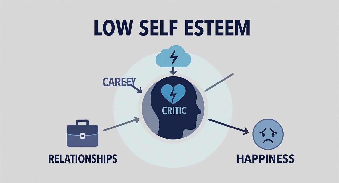Infographic about therapy low self esteem