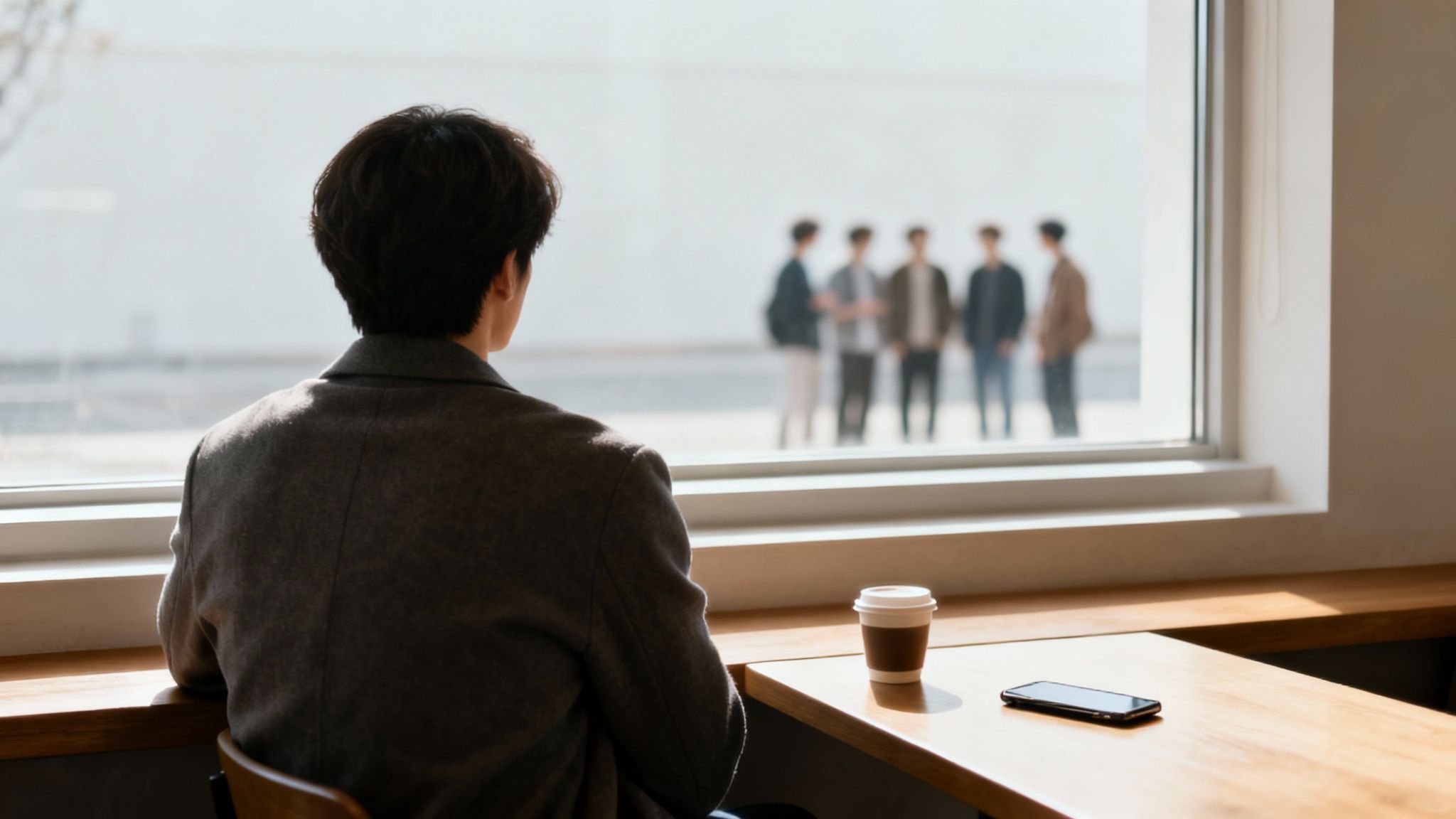 A lone person sitting on a bench in a desolate landscape, symbolising isolation and loneliness.