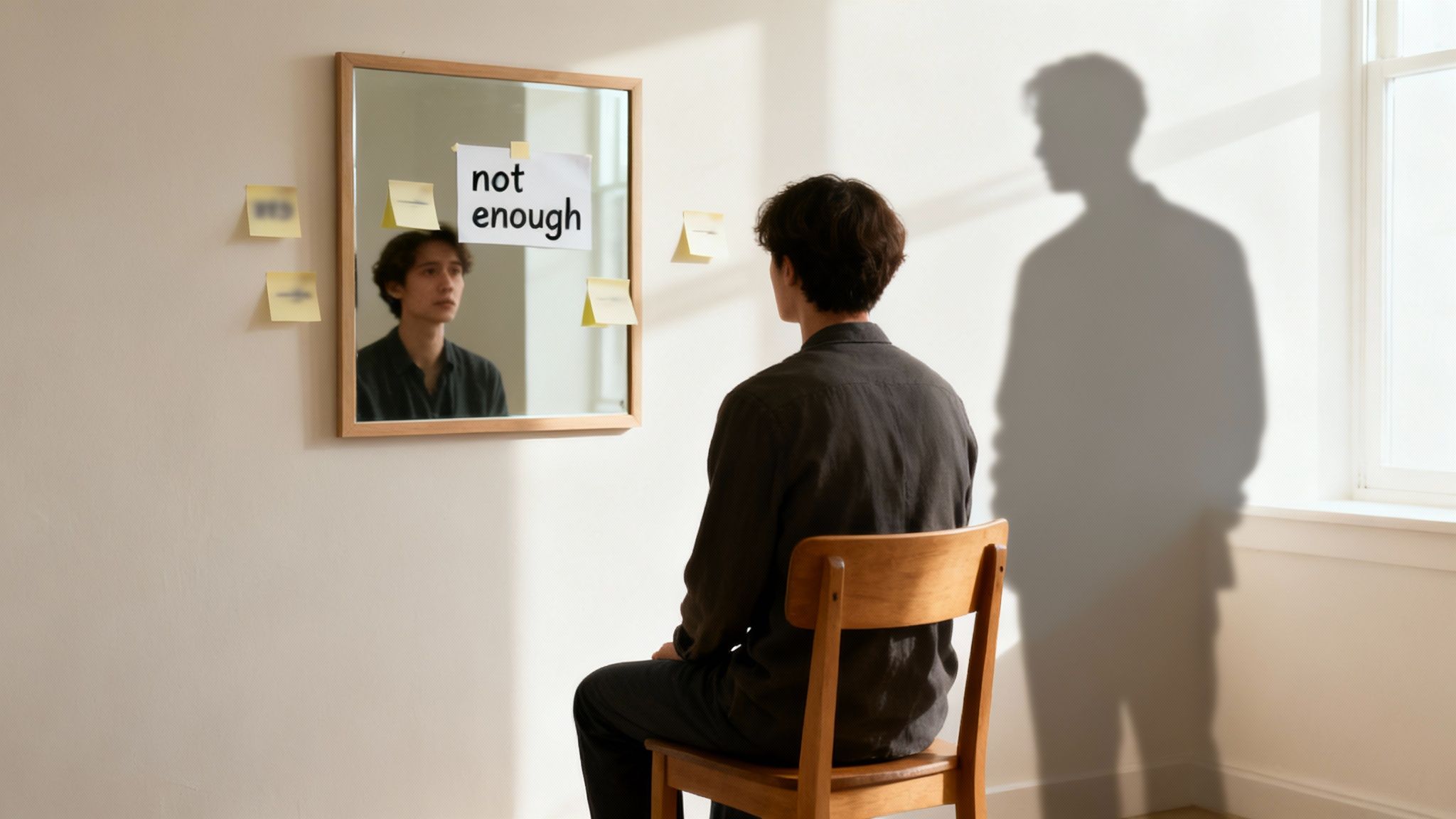 A person looking distressed while someone&#39;s finger is pointed at them, representing criticism and blame.