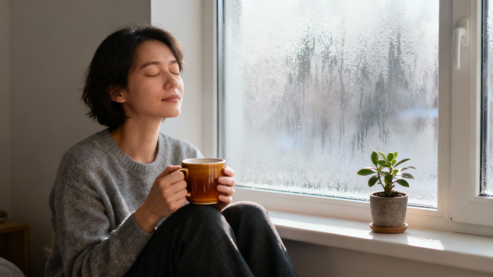 A person sitting on a misty dock, reflecting the feeling of being overwhelmed.