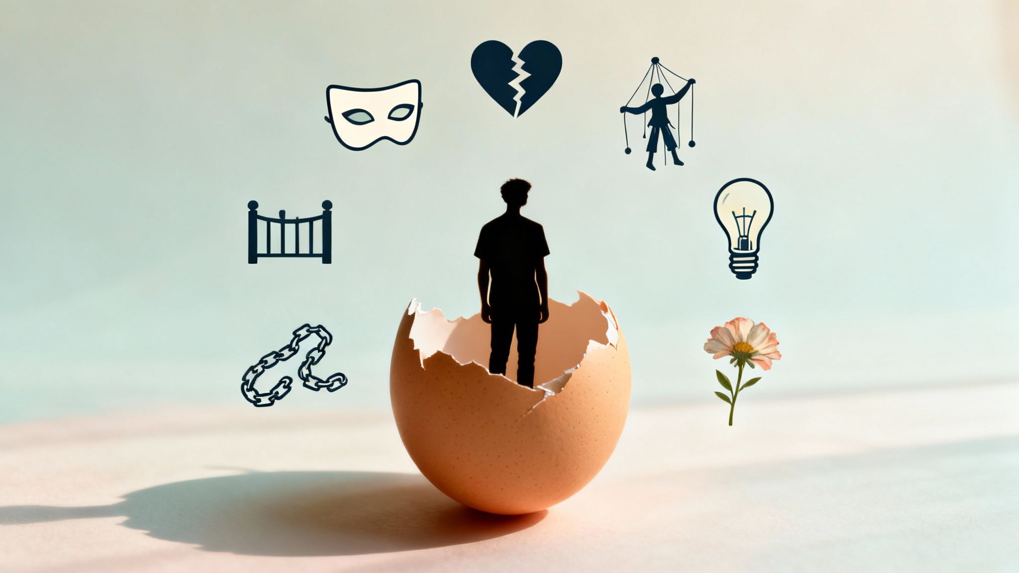 Person in an egg shell!