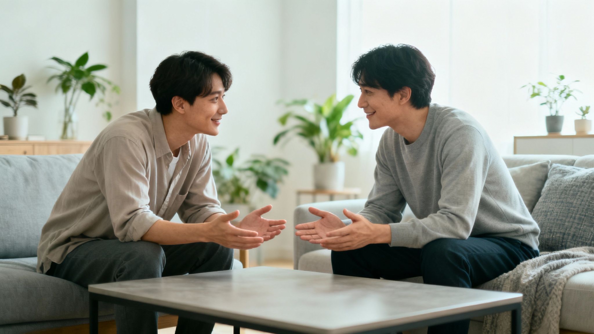 A couple communicating.