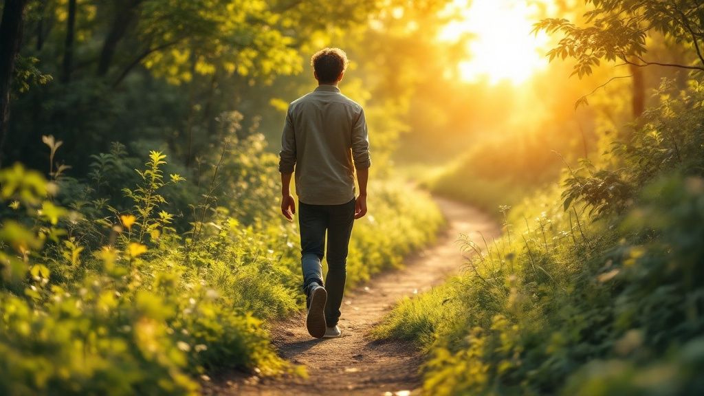A man walking in nature