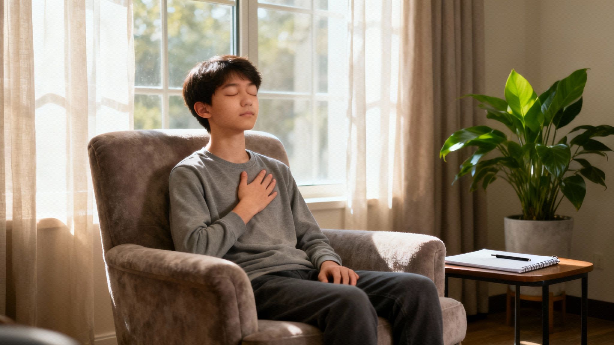 man having a panic attack