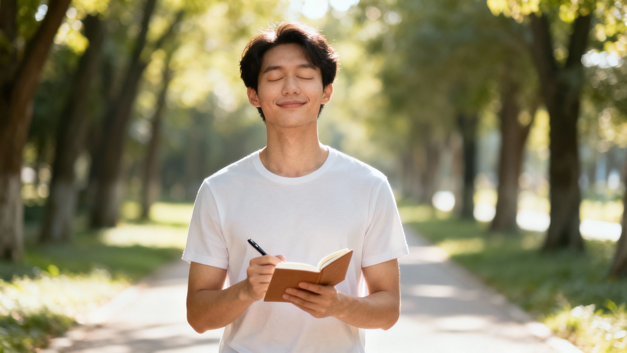 A man looking trouble free