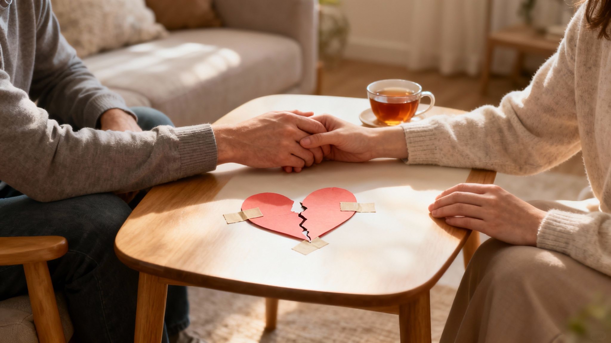 Couple holding hands