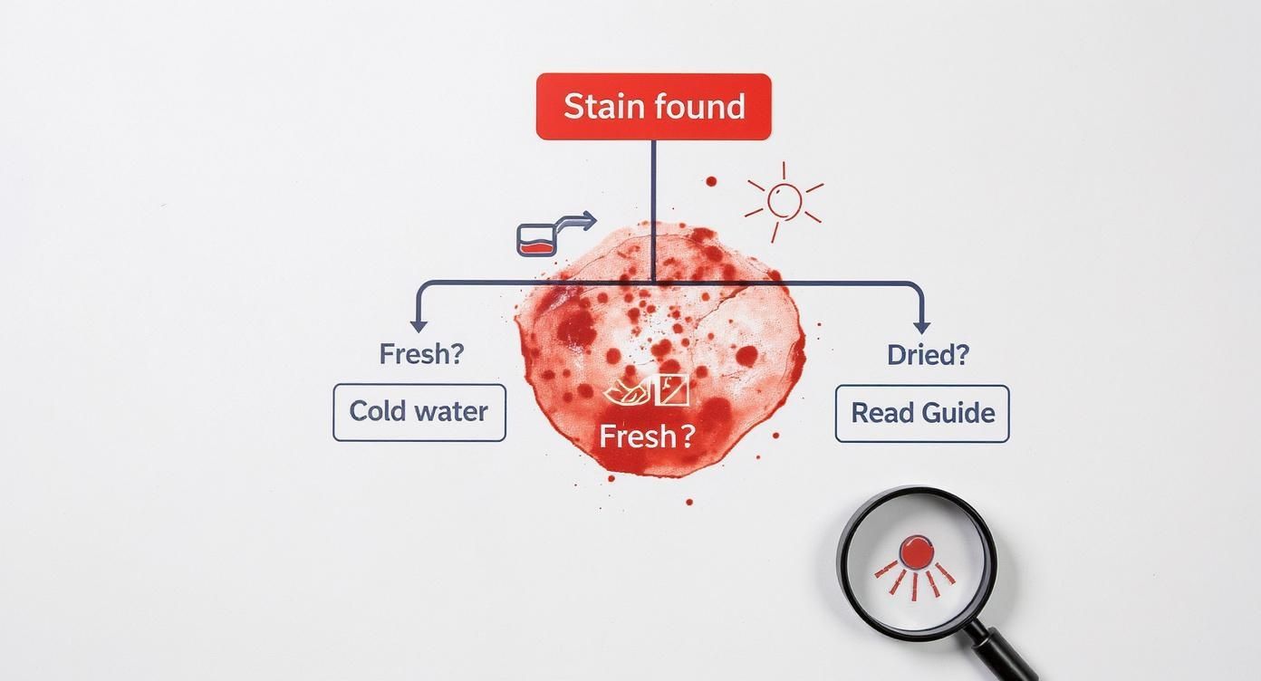 Infographic about how to remove blood from bed sheets