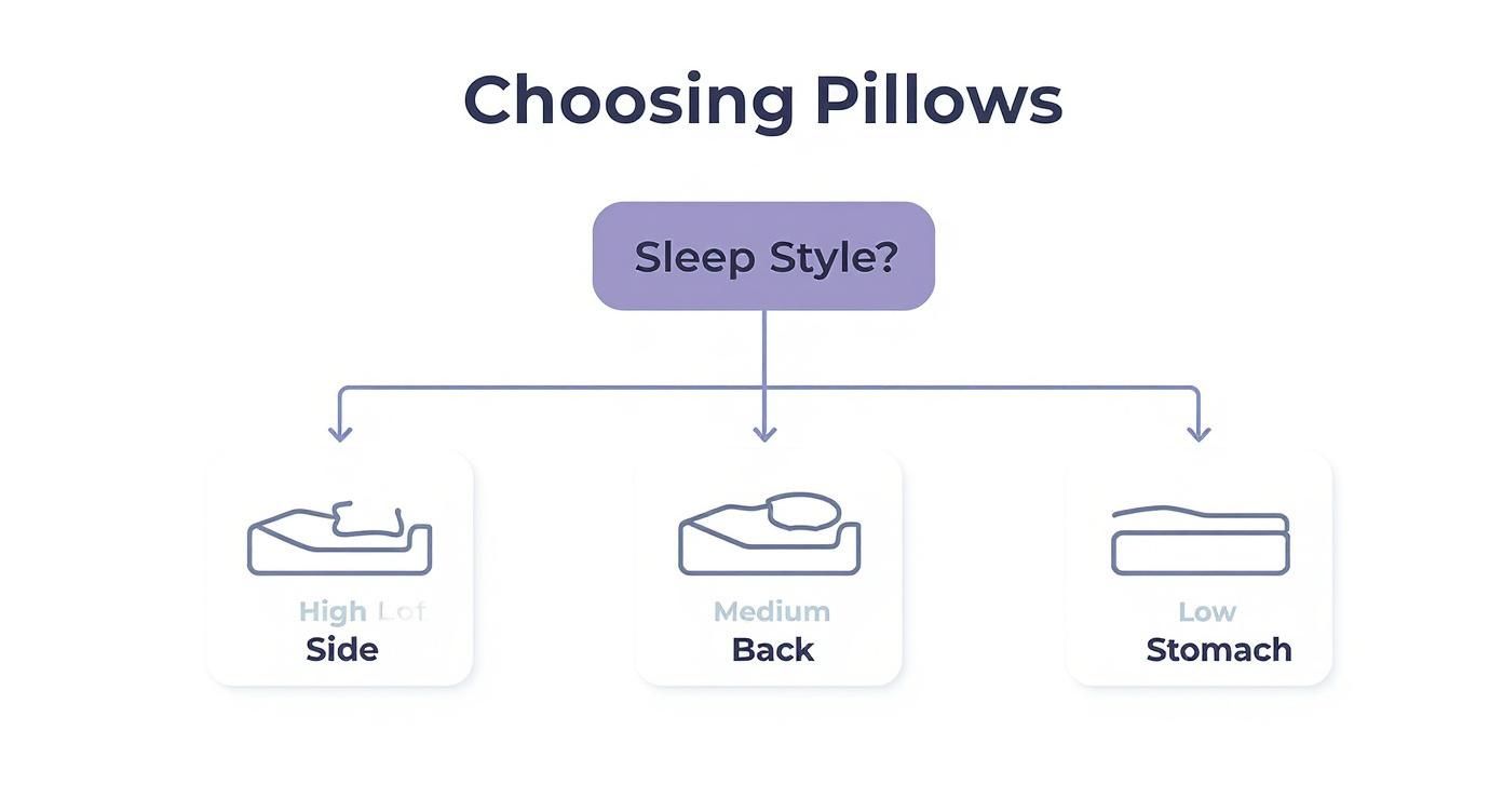 Infographic about how to choose pillows