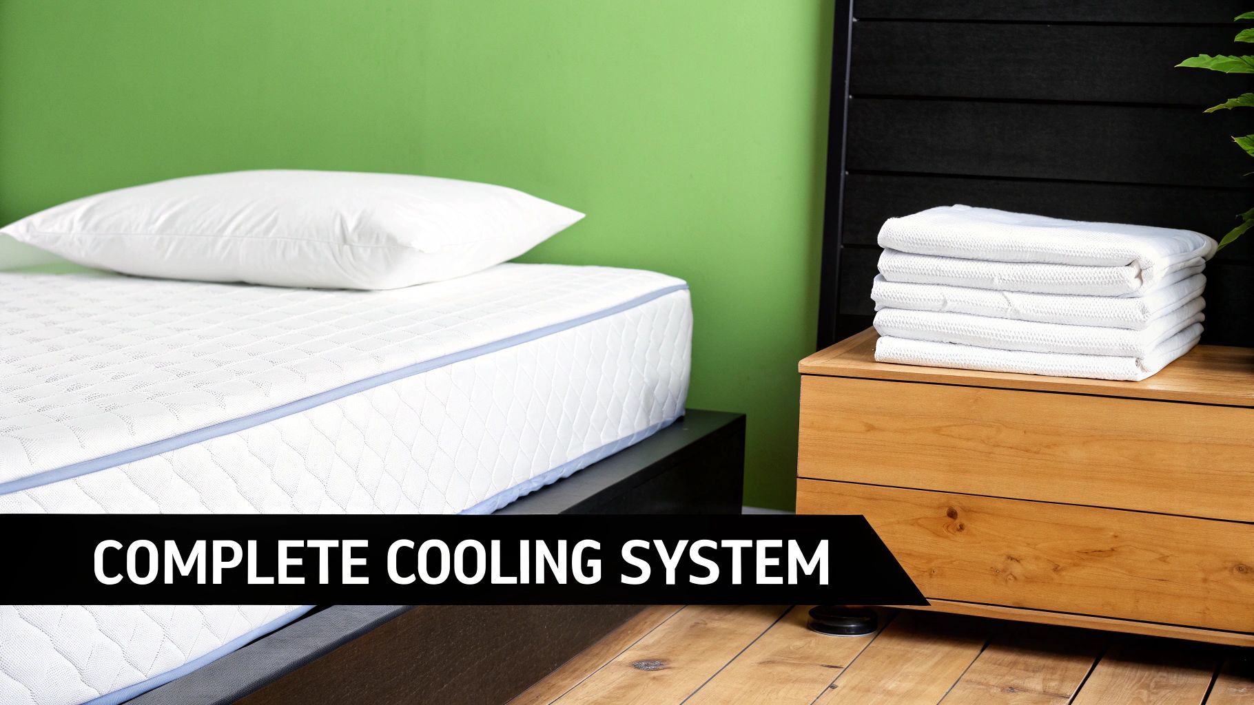 A neatly made bed with pillows and a folded duvet, creating a calm and inviting sleep environment.