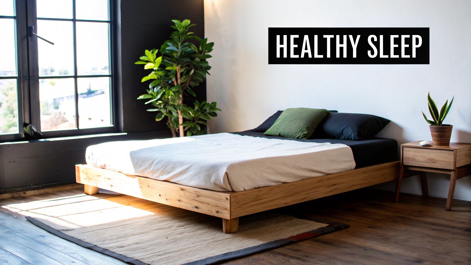 Organic bedding on a bed